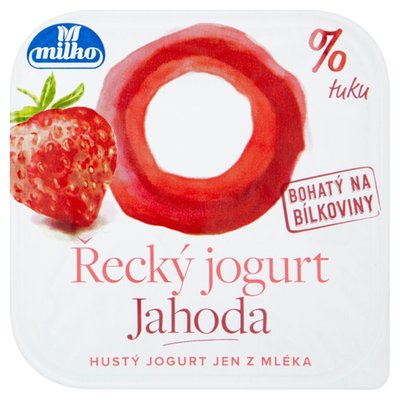 Obrázek ŠETŘÍME JÍDLEM: Milko Řecký jogurt 0% jahoda 140g