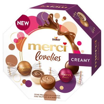 Obrázek merci lovelies Creamy výběr čokoládových pralinek s krémovou náplní 185g