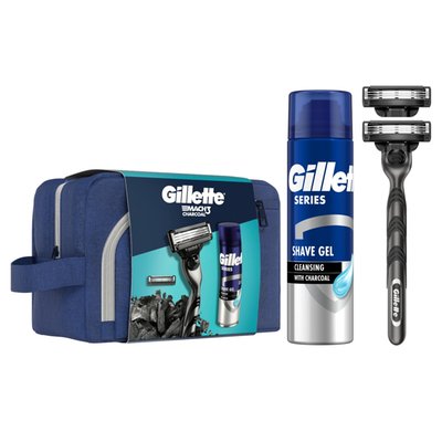 Obrázek Gillette Dárková sada: Mach3 holicí strojek + 1 břit + gel Series 200 ml + taška