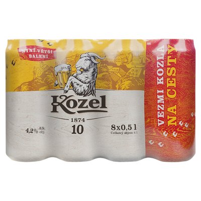 Obrázek ŠETŘÍME JÍDLEM: Velkopopovický Kozel 10 pivo výčepní světlé 8 x 0,5l (4l)