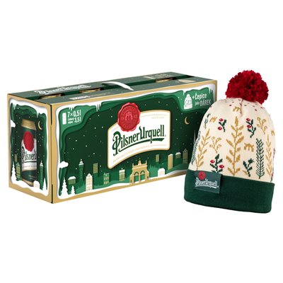 Obrázek Pilsner Urquell Pivo ležák světlý 7 x 0,5l (3,5l) + čepice