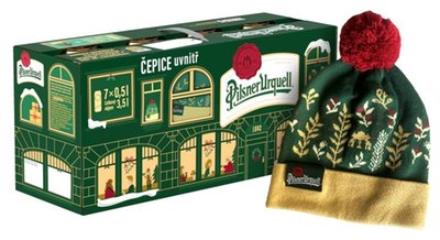 Obrázek Pilsner Urquell Pivo ležák světlý 7 x 0,5l (3,5l) + čepice