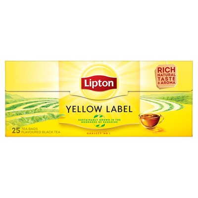 Obrázek ŠETŘÍME JÍDLEM: Lipton Yellow label černý čaj aromatizovaný 25 sáčků 50g