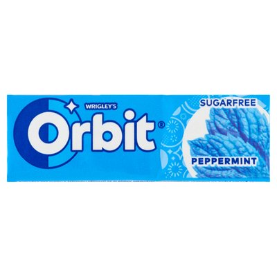 Obrázek ŠETŘÍME JÍDLEM: Wrigley's Orbit Peppermint žvýkačka bez cukru s mátovou příchutí se sladidly 10 ks 14g