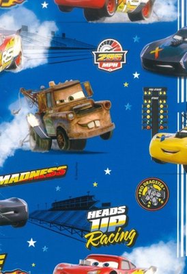 Obrázek Balící papír 0,7 x 2m - Cars bíllý