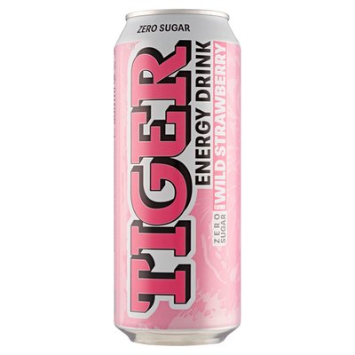 Obrázek Tiger Energy Drink Zero Sugar Wild Strawberry 500ml
