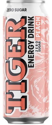 Obrázek Tiger Energy Drink Zero Sugar Peach 500ml