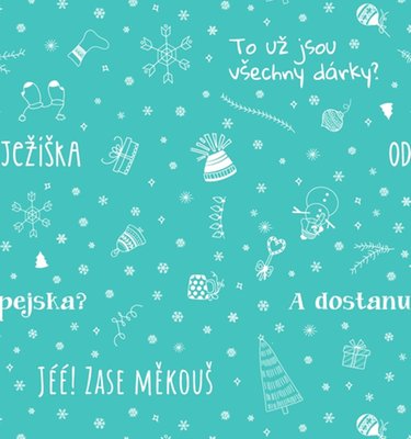 Obrázek Balící papír 0,7 x 4m - Vánoční motiv modrý