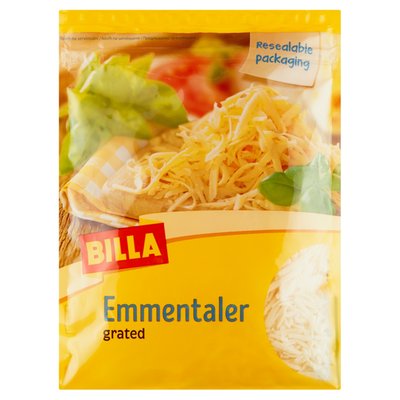 Obrázek ŠETŘÍME JÍDLEM: BILLA Emmentaler 45% strouhaný sýr 150g