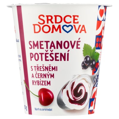 Obrázek ŠETŘÍME JÍDLEM: Smetanové potěšení Srdce domova s třešněmi a  č.rybízem 130g
