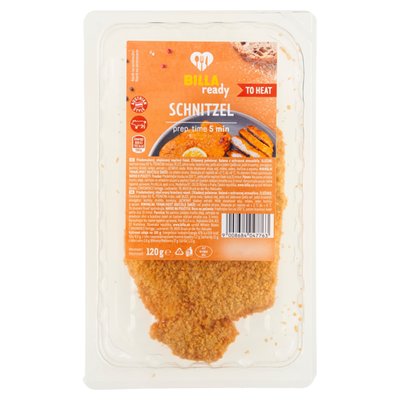 Obrázek ŠETŘÍME JÍDLEM: BILLA Ready Předsmažený, obalovaný vepřový řízek 120g