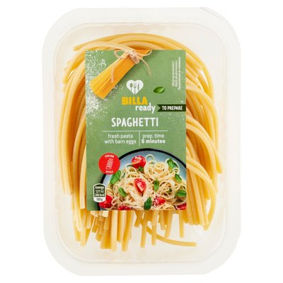 Obrázek ŠETŘÍME JÍDLEM: BILLA Ready Spaghetti těstoviny vaječné nesušené 250g