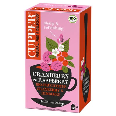 Obrázek Cupper Bio bylinný čaj s klikvou a malinami aromatizovaný 20 ks 50g