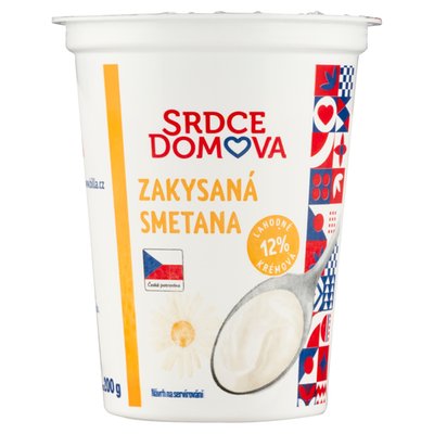 Obrázek ŠETŘÍME JÍDLEM: Srdce domova Zakysaná smetana 12 % tuku 200g