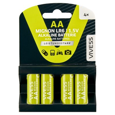 Obrázek Vivess AA alkalické baterie 4 ks