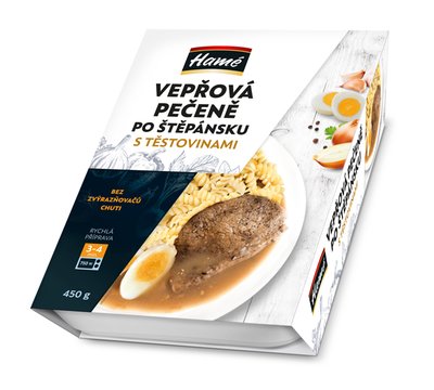 Obrázek ŠETŘÍME JÍDLEM: Hamé Vepřová pečeně po štěpánsku, těstoviny, 450g