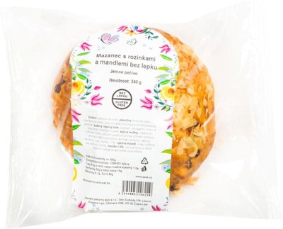 Obrázek Mazanec s rozinkami a mandlemi bez lepku 340g
