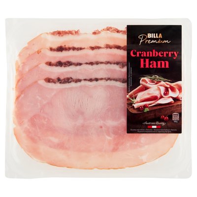 Obrázek ŠETŘÍME JÍDLEM: BILLA Premium Vepřová šunka nejvyšší jakosti s brusinkami 100g