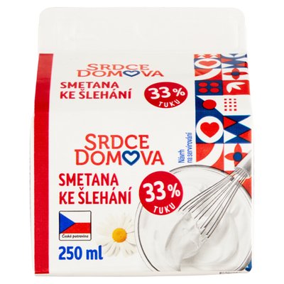 Obrázek ŠETŘÍME JÍDLEM: Srdce domova Smetana ke šlehání 250ml