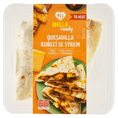Obrázek ŠETŘÍME JÍDLEM: BILLA Ready Quesadilla kuřecí se sýrem s BBQ omáčkou 170g