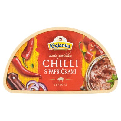 Obrázek ŠETŘÍME JÍDLEM: Krajanka Naše paštika chilli s papričkami vepřová 100g