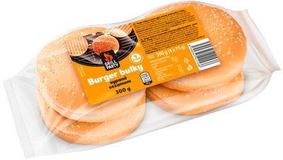Obrázek ŠETŘÍME JÍDLEM: GRILL Party Burger bulky sypané sezamem 4 x 75g (300g)
