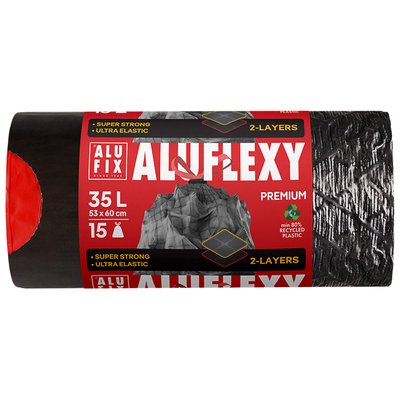 Obrázek Alufix ALUFLEXY pytle na odpadky zatahovací 35l 15 ks, 2-vrstvé