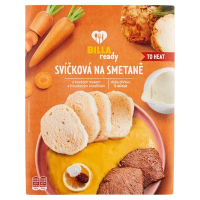 Obrázek ŠETŘÍME JÍDLEM: BILLA Ready Svíčková na smetaně s hovězím masem a houskovým knedlíkem 450g