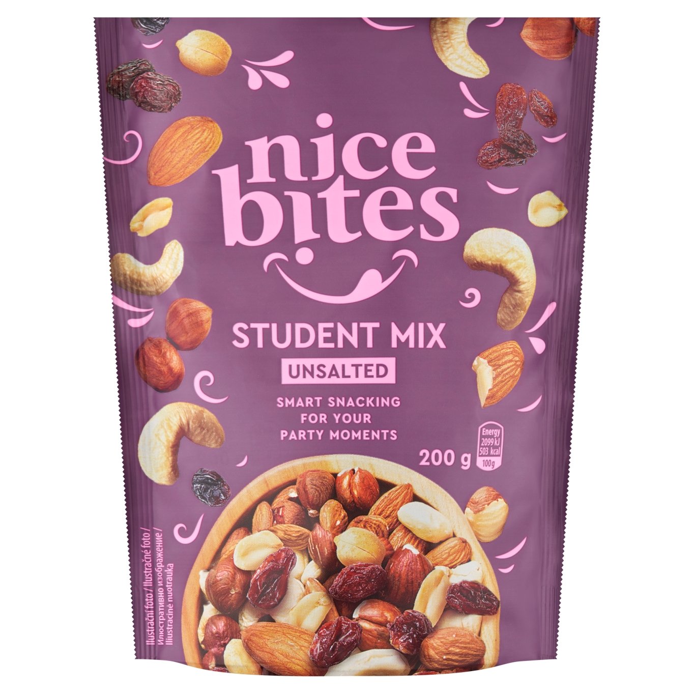 Nice Bites Směs rozinek arašídů a jader skořápkových plodů 200g