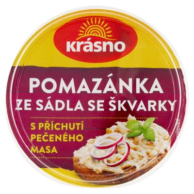 Obrázek ŠETŘÍME JÍDLEM: Krásno Pomazánka ze sádla se škvarky s příchutí pečeného masa 150g