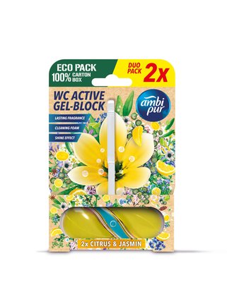 Obrázek Ambipur WC Active gel-blok citron & jasmín 2x45g