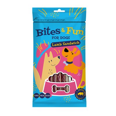 Obrázek Akinu Bites&Fun psí pochoutka Jehněčí sendvič 85g