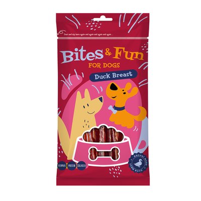 Obrázek Akinu Bites&Fun psí pochoutka Kachní prsíčka 85g