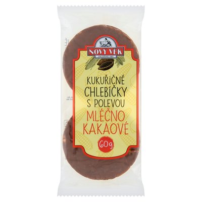 Obrázek Nový Věk Kukuřičné chlebíčky s polevou mléčnokakaové 60g