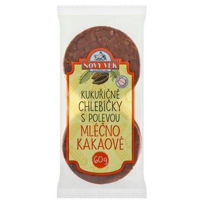 Obrázek Nový Věk Kukuřičné chlebíčky s polevou mléčnokakaové 60g