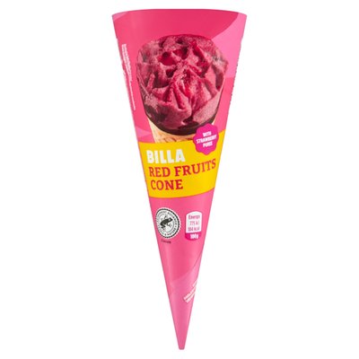 Obrázek BILLA Mražený krém ovocný jahodovo-malinový a mražený krém sorbet z černého rybízu 83g