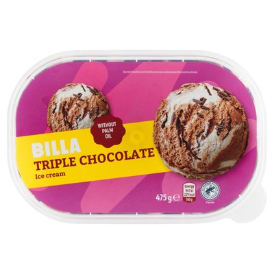 Obrázek BILLA Mražený krém s bílou čokoládou a čokoládový s polevou s čokoládovou příchutí 900ml