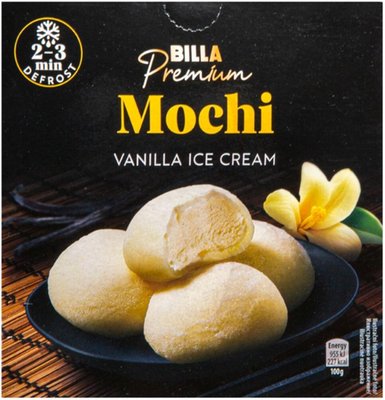 Obrázek BILLA Premium Mochi zmrzlinový dezert s vanilkovým mraženým krémem 4 x 35g (140g)