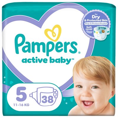 Obrázek Pampers Active Baby, Velikost 5, 38 Plenky, 11kg-16kg