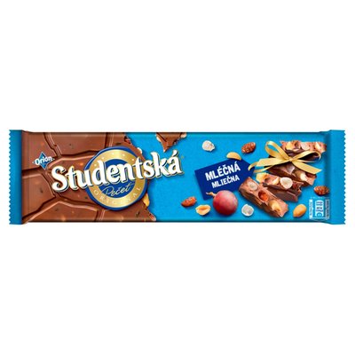 Obrázek ŠETŘÍME JÍDLEM: ORION STUDENTSKÁ PEČEŤ mléčná čokoláda s arašídy, rozinkami a želé 260g