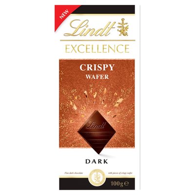 Obrázek ŠETŘÍME JÍDLEM: Lindt Excellence Hořká čokoláda s kousky křupavé sušenky 100g