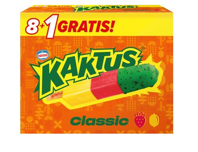 Obrázek Nestlé Kaktus Classic mražený krém vodový s citronovou příchutí a jahodový sorbet 9 ks 405ml