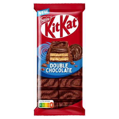 Obrázek KitKat tabulka Double chocolate s mléčnou a hořkou čokoládou, s oplatkou a kakaovou náplní 99g 