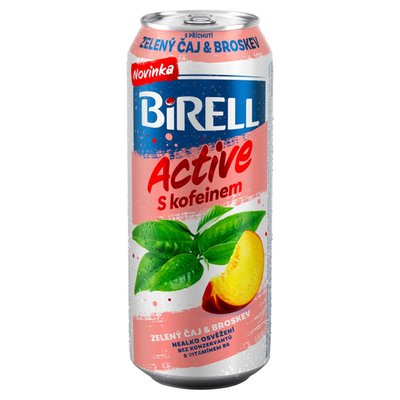 Obrázek Birell Active S příchutí zelený čaj & broskev s kofeinem 0,5l