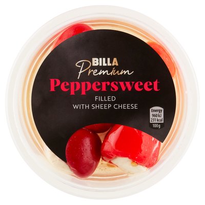 Obrázek ŠETŘÍME JÍDLEM: BILLA Premium Papriky s náplní z ovčího sýru v řepkovém oleji 140g