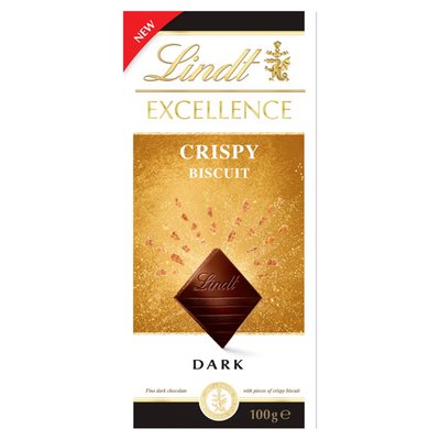 Obrázek ŠETŘÍME JÍDLEM: Lindt Excellence Hořká čokoláda s křupavými kousky sušenky 100g