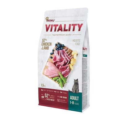 Obrázek Akinu VITALITY Kuřecí & jehněčí granule krmivo pro kočky 1,5 kg