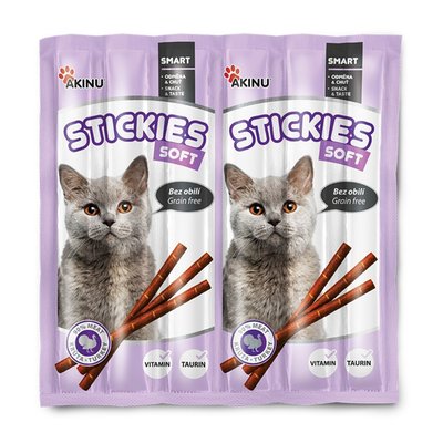 Obrázek Akinu Stickies Krůtí tyčinky pamlsek pro kočky 6 x 5 g