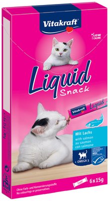 Obrázek Vitakraft Cat Liquid snack omega 3 - losos 6x15 g