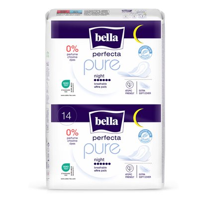 Obrázek Bella Perfecta Pure Night ultratenké noční menstruační vložky, 14 ks